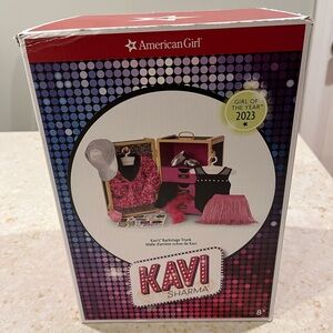 American Girl Kavi Backstage Trunk with Pink and Black Accessories